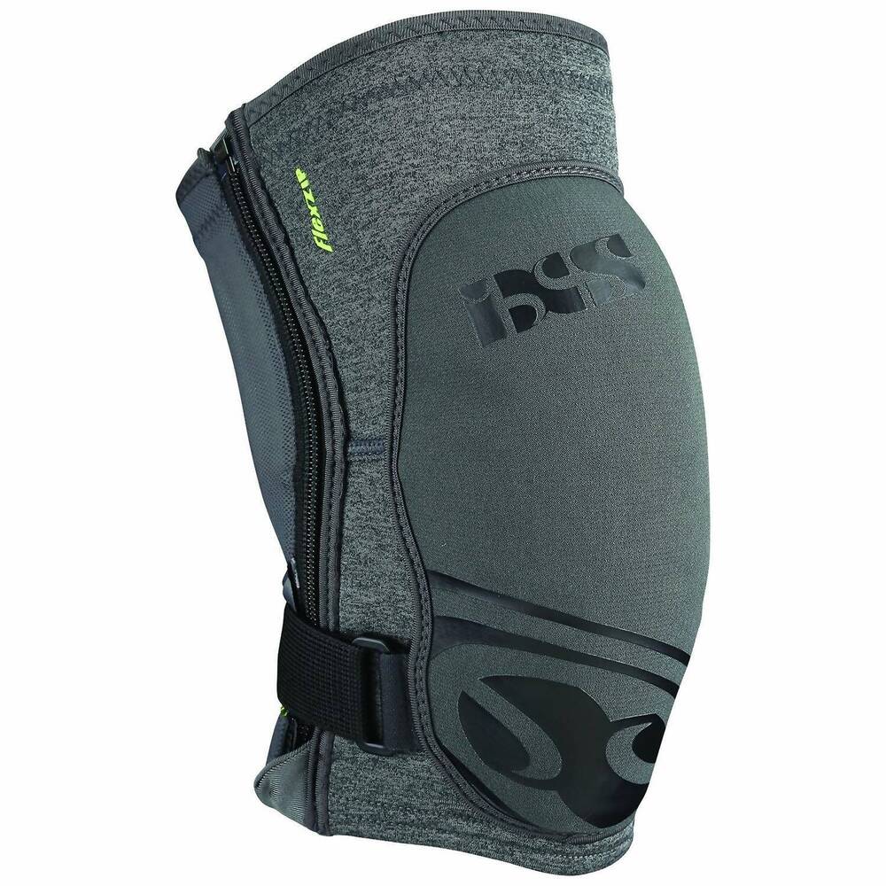NEW IXS unisex flow zip knee guard in gray